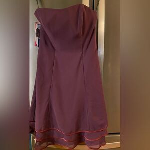 NEW Alfred Angelo Grape/Berry 7056 Sweetheart Chiffon A line Bridesmaid Dress 12